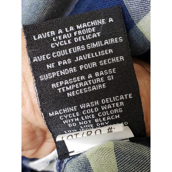 Tribal Women's Blue Rayon Casual Collared Long Sleeve Button Down Shirt Medium - Picture 9 of 11